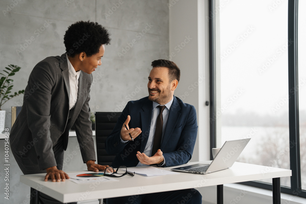 Business partner analysis project at desk office Business partner analysis project at desk office