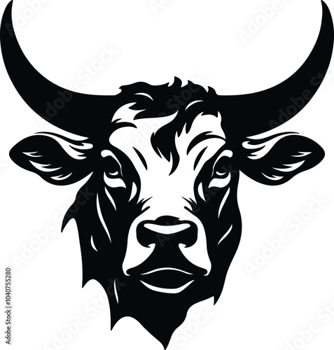 Black silhouette of ox head