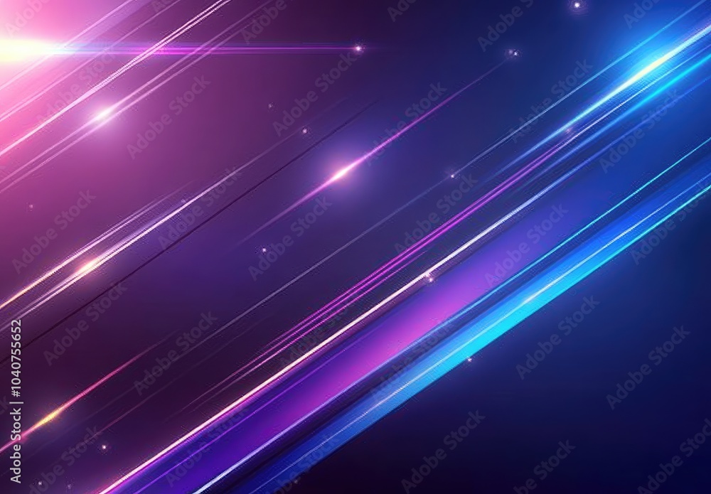 Abstract design featuring vibrant lines and light effects in purple and blue hues. Abstract design featuring vibrant lines and light effects in purple and blue hues.