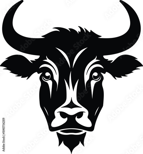 Black silhouette of ox head