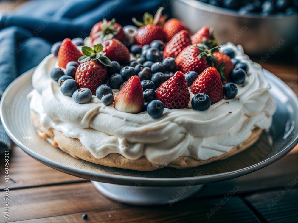 Classic Pavlova with Whipped Cream and Berries Classic Pavlova with Whipped Cream and Berries