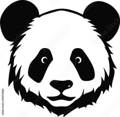 Black silhouette of panda head