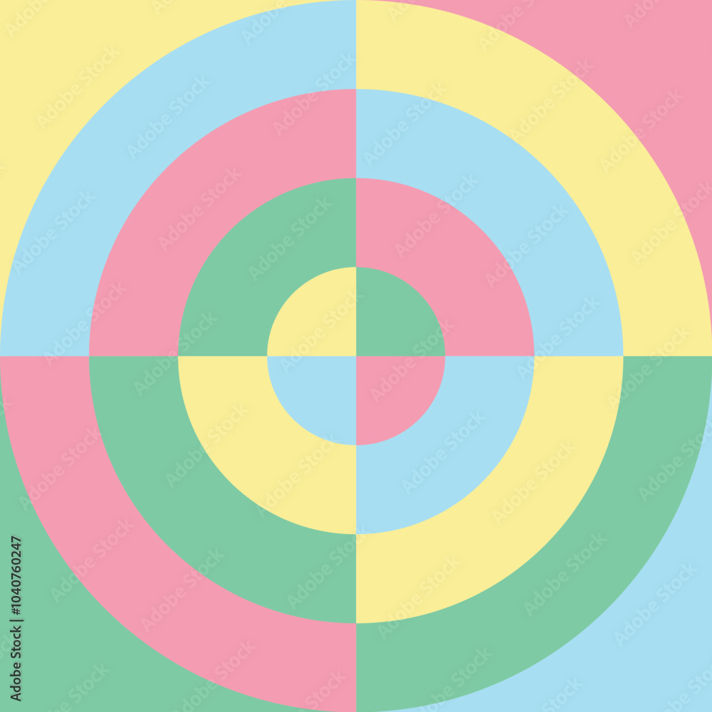 Obraz premium Hand drawn colour blocked pattern illustration geometric