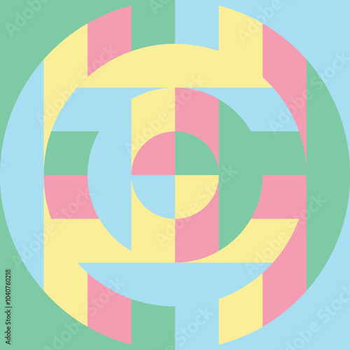 Hand drawn colour blocked pattern illustration
geometric