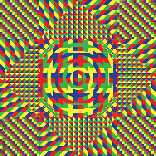 Hand drawn colour blocked pattern illustration
geometric