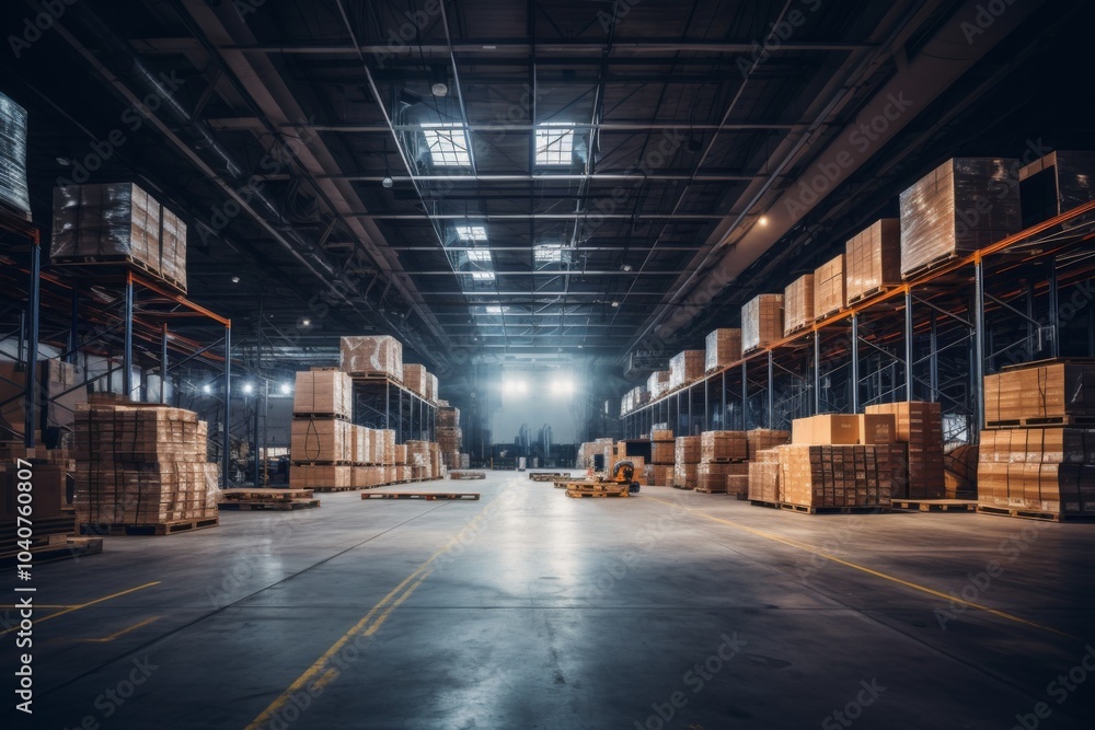 Interior of a large empty warehouse Interior of a large empty warehouse