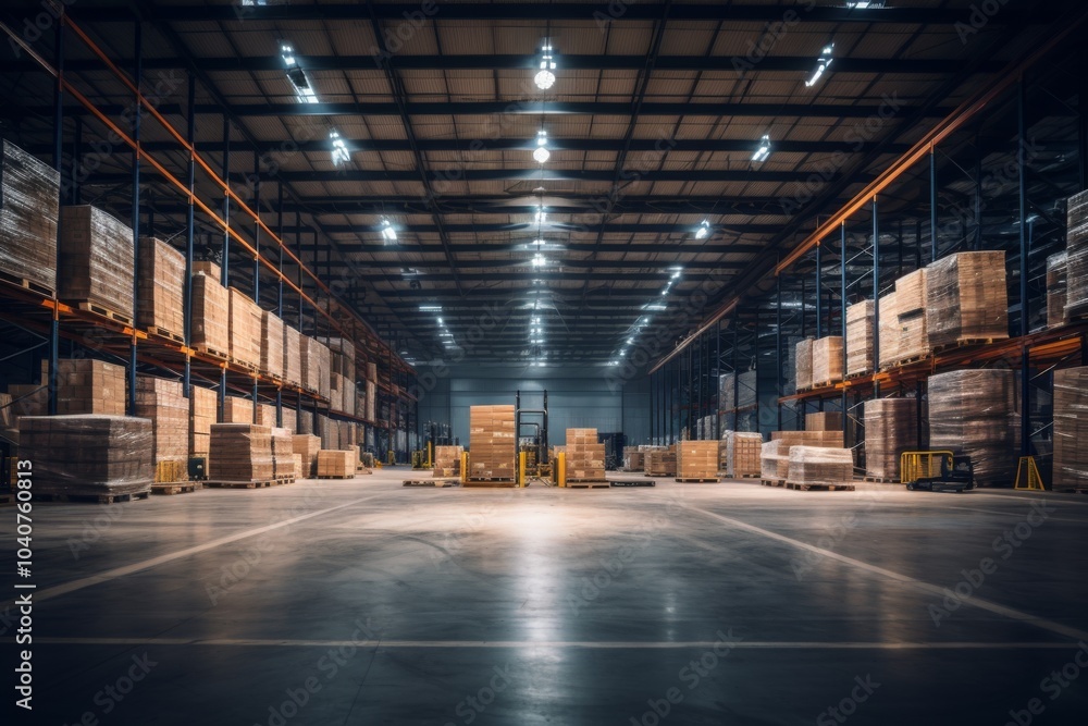 Interior of a large empty warehouse Interior of a large empty warehouse