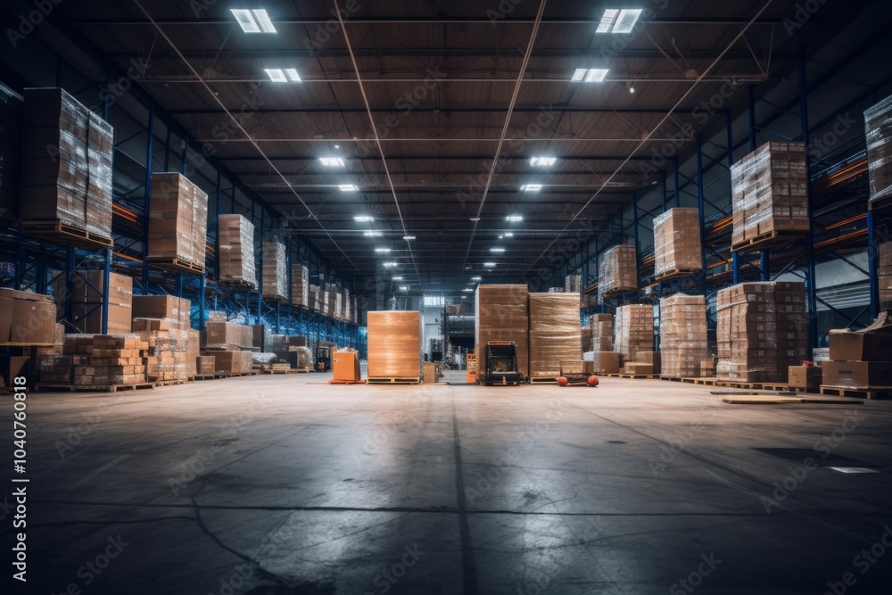 Interior of a large empty warehouse Interior of a large empty warehouse