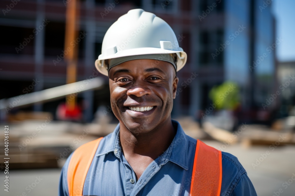 Smiling portrait of a middle aged businessman on construction site Smiling portrait of a middle aged businessman on construction site