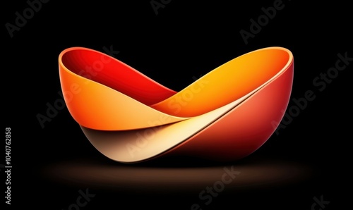 A 3d orange and red logo on a black background - Backgrounds