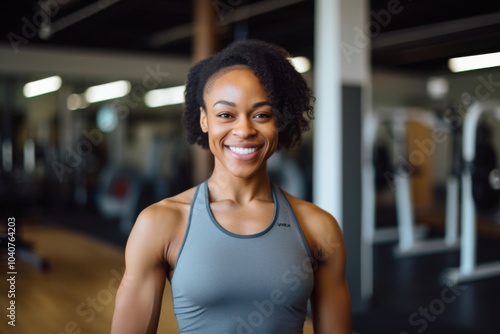 Free Download Portrait of a young female African American fitness trainer - GFXLoad