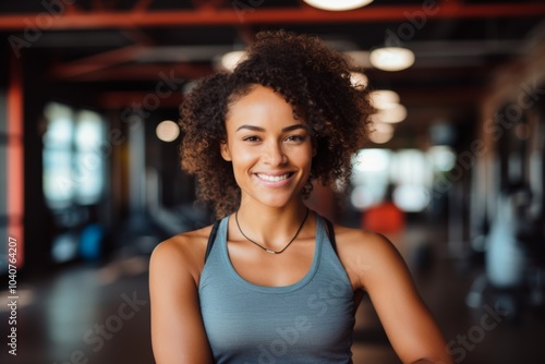 Portrait of a young female African American fitness trainer