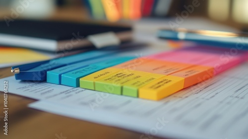 Colorful Sticky Notes on a Desk