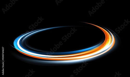 A black background with blue and orange lines - Backgrounds