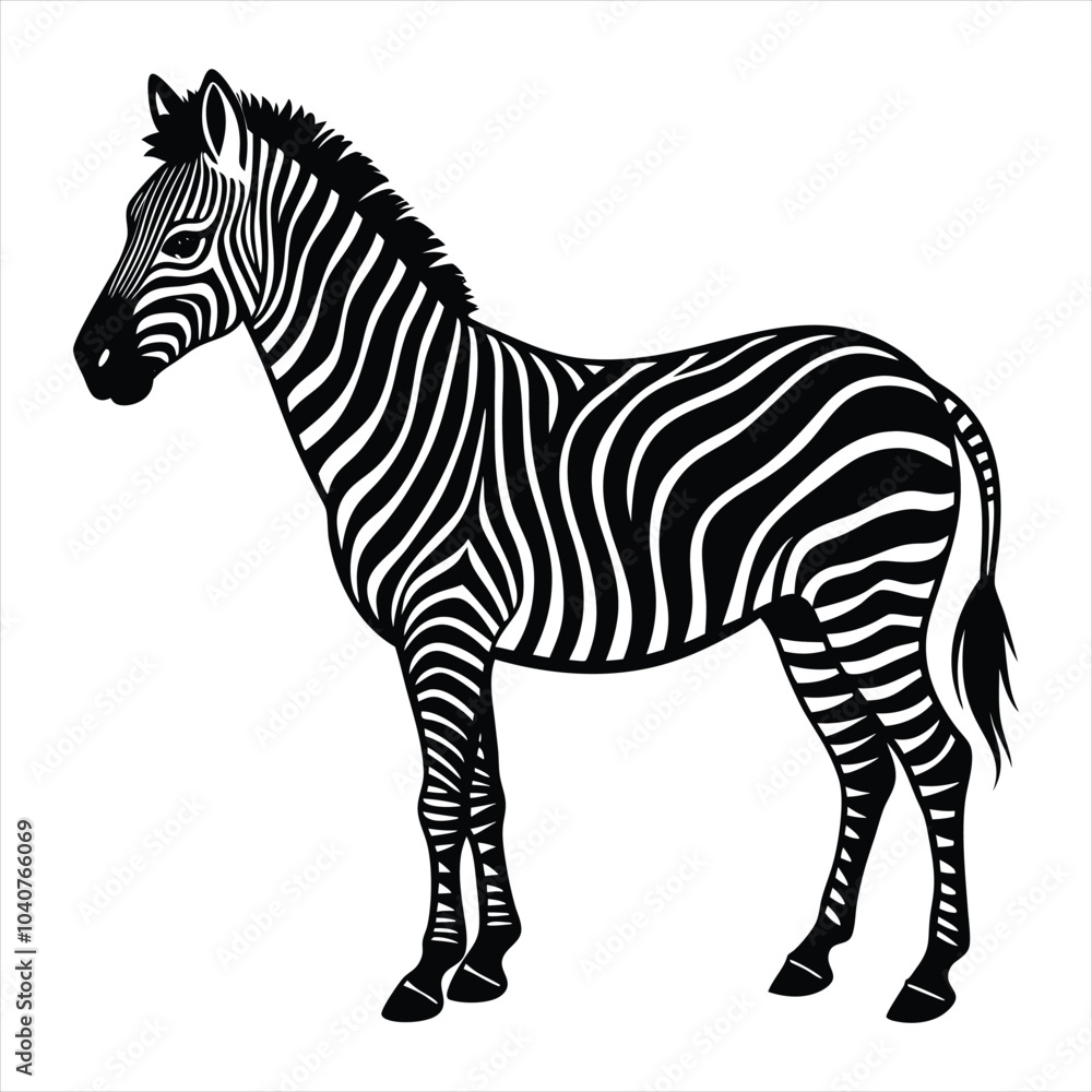 Fototapeta premium Zebra silhouette vector