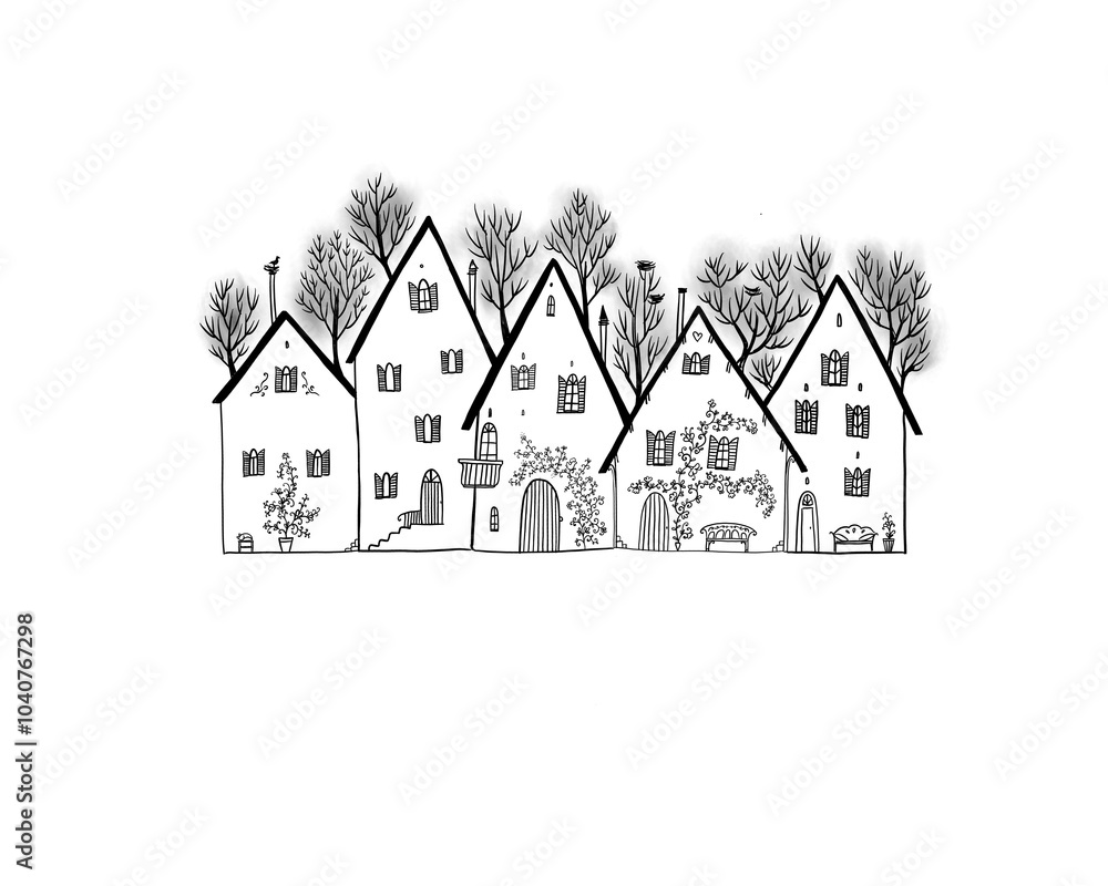 Fantasy French village, beautiful rural style, traditional houses, sketch on white background
Fantasy French village, beautiful rural style, traditional houses, sketch on white background