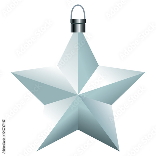 Vector image of a silver star icon with white background
