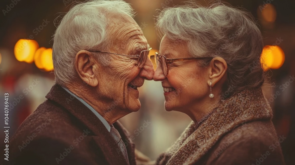 Elderly Couple Sharing a Loving Moment Portrait of Senior Love and Affection Elderly Couple Sharing a Loving Moment Portrait of Senior Love and Affection
