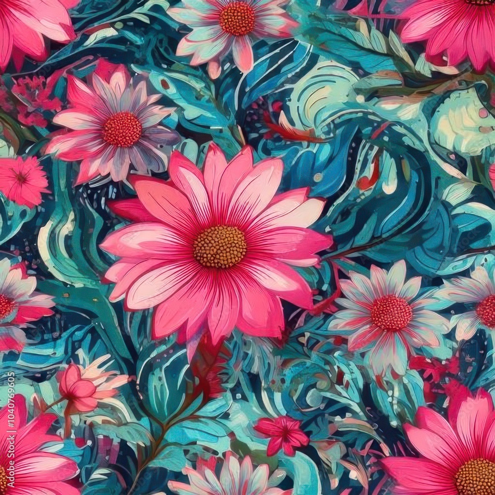 A vibrant, abstract flower design featuring colorful and a dark background, creating a whimsical universe. A vibrant, abstract flower design featuring colorful and a dark background, creating a whimsical universe.