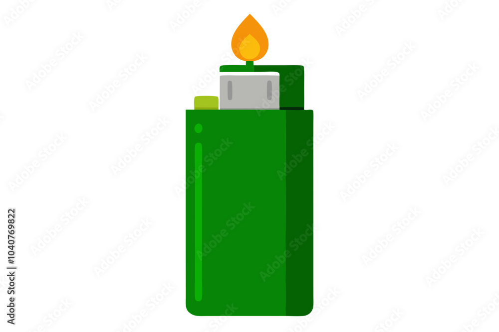 Green lighter isolated on white background Green lighter isolated on white background