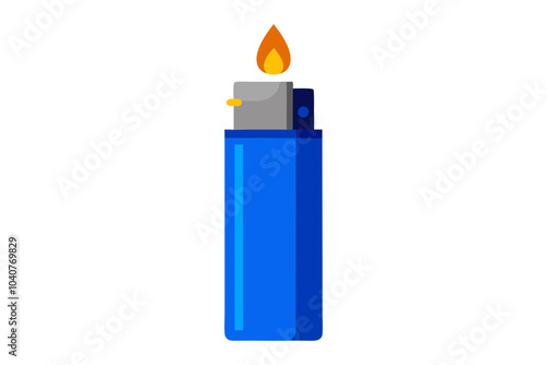  Green lighter isolated on white background 