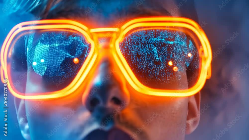 Neon Glasses with Smoke Effect. Neon Glasses with Smoke Effect.