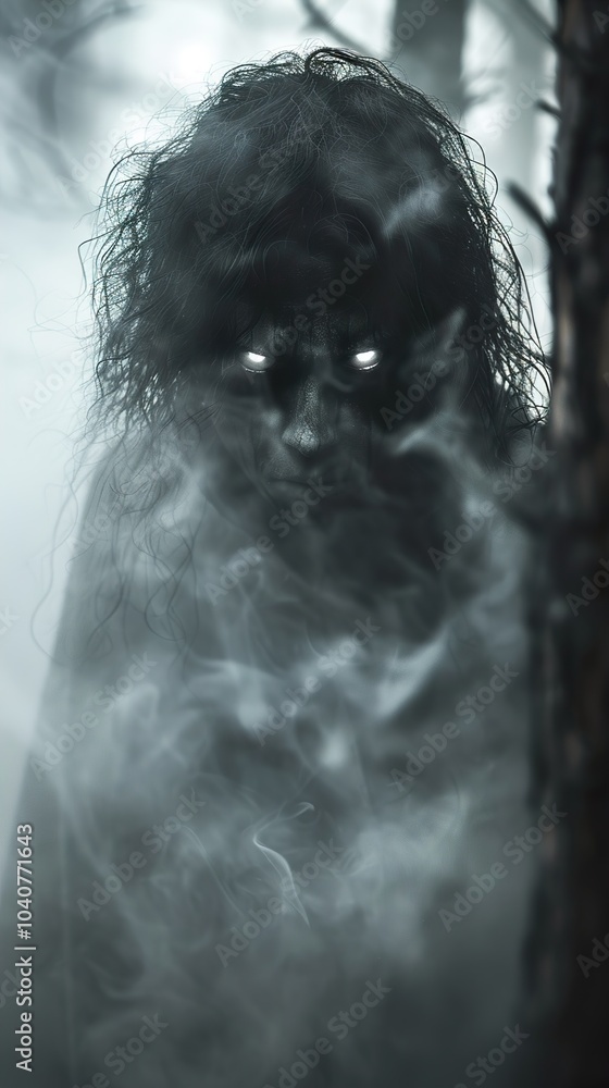 Eerie Ghost in the Fog: A Haunting Digital Art Eerie Ghost in the Fog: A Haunting Digital Art
