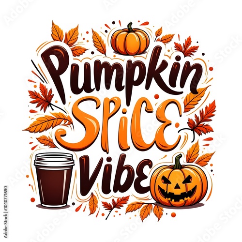 Fototapeta Naklejka Na Ścianę i Meble -  pumkin spice vibe  t-shirt design