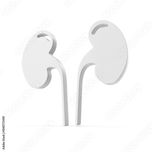 High Quality 3D Kidney Icon for Medical Illustration, Kidney Health Symbol, Human Organ Concept, Anatomical Kidney Image for Health Education and Medical Uses.