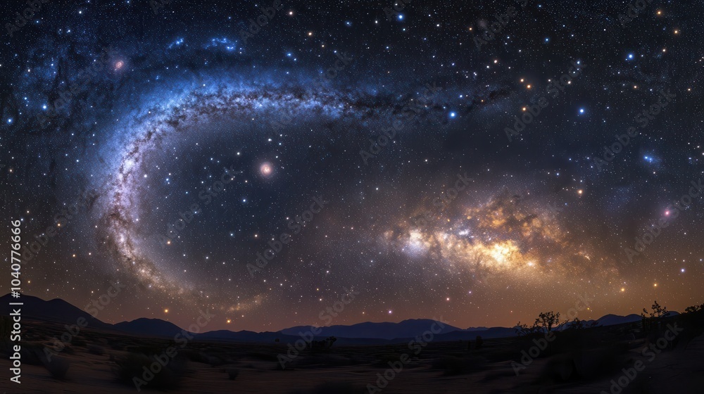 Fototapeta premium Stunning Night Sky with Stars and Galaxy in View