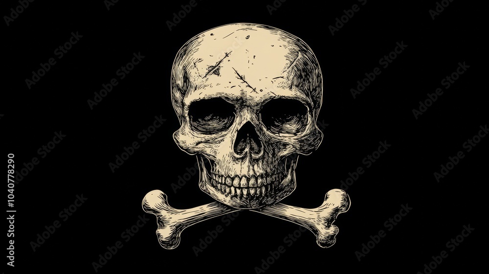 illustration of a skull means danger on black background illustration of a skull means danger on black background