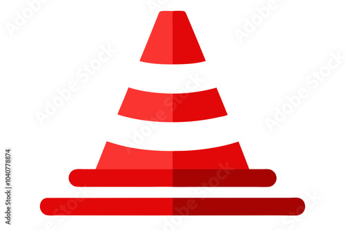 highway traffic cone with white stripes vector illustration 