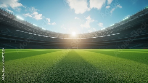 Sunrise over a Cricket Stadium Landscape