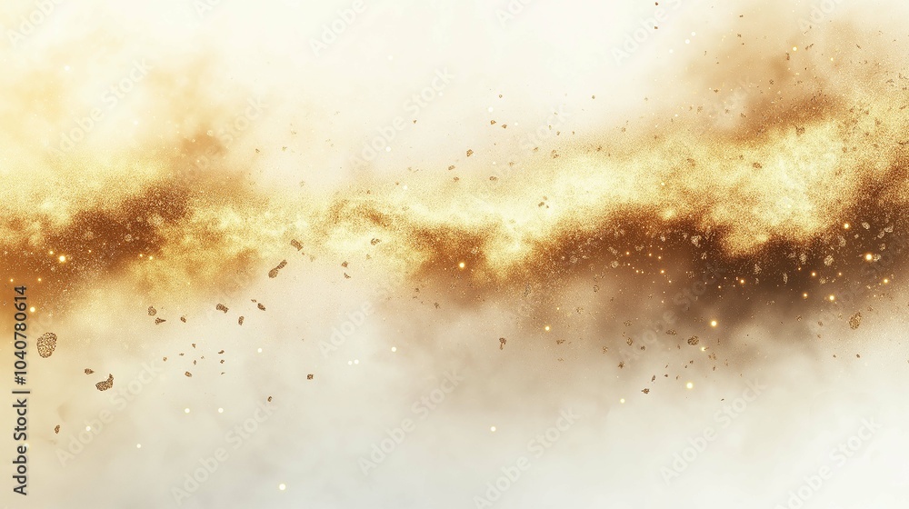 Soft Gold Fireworks Explosions on White Background Soft Gold Fireworks Explosions on White Background