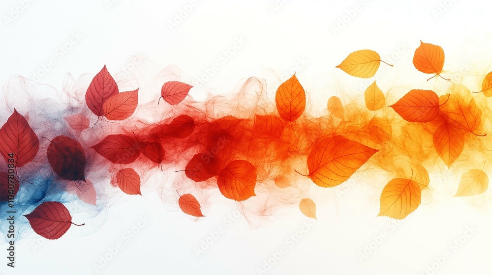Swirling Fall Leaves in Vibrant Colors Swirling Fall Leaves in Vibrant Colors