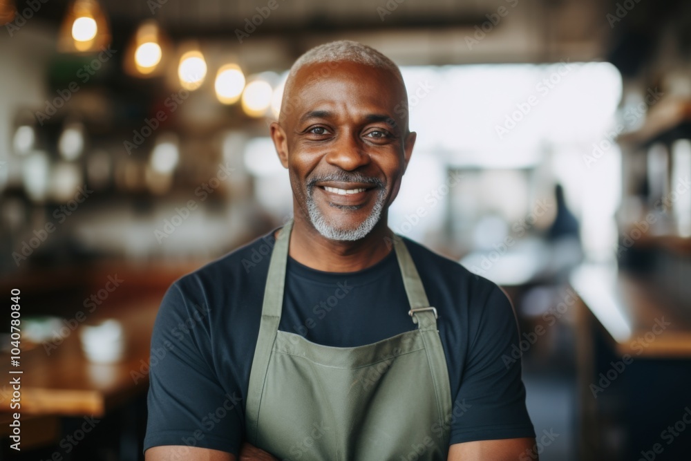 Smiling portrait of a middle aged male small business owner Smiling portrait of a middle aged male small business owner