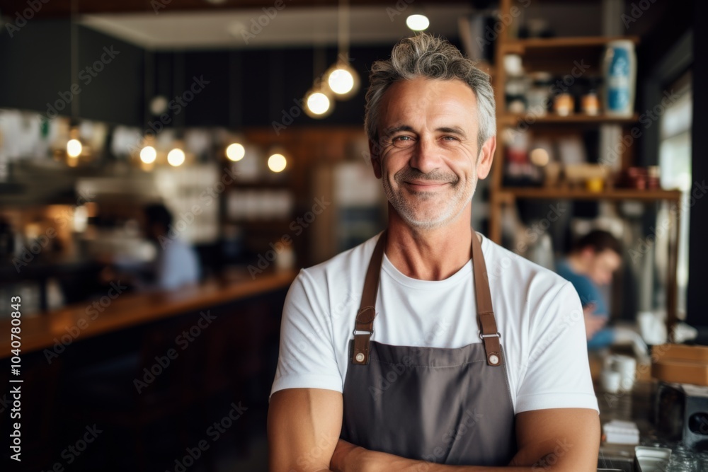 Smiling portrait of a middle aged male small business owner Smiling portrait of a middle aged male small business owner