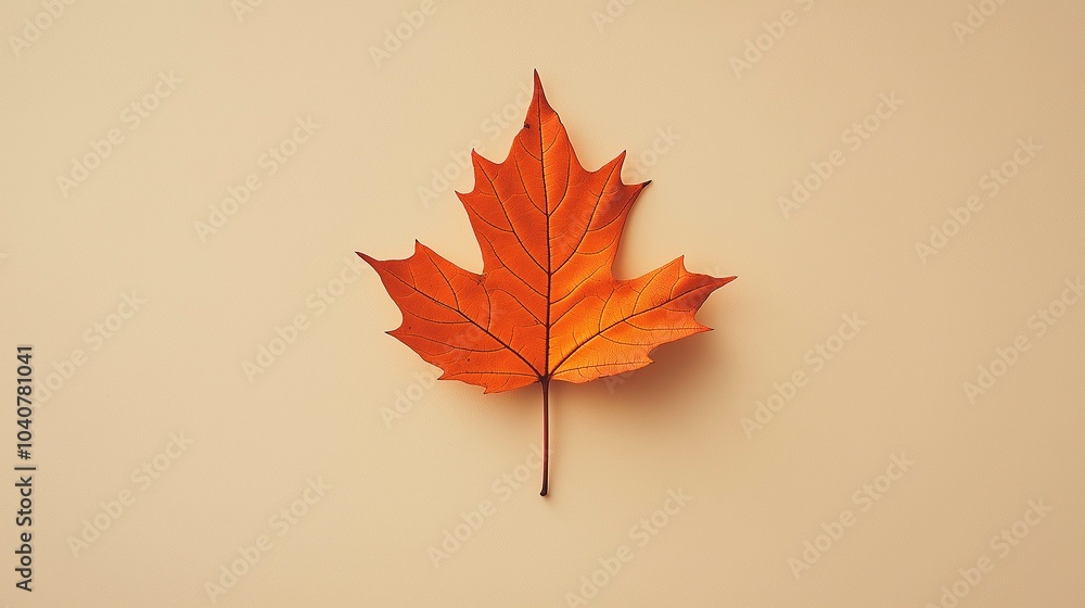 Vibrant Autumn Leaf with Rich Orange Tones Vibrant Autumn Leaf with Rich Orange Tones