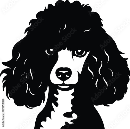 Black silhouette of poodle head