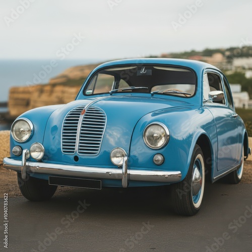 vintage car on the road