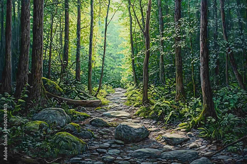 Obraz premium Lush forest scenes that evoke tranquility and peace