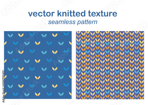 set knitted texture seamless patterns