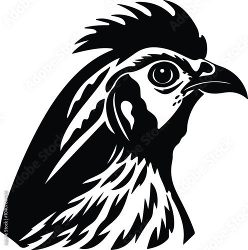 Black silhouette of prairie chicken head