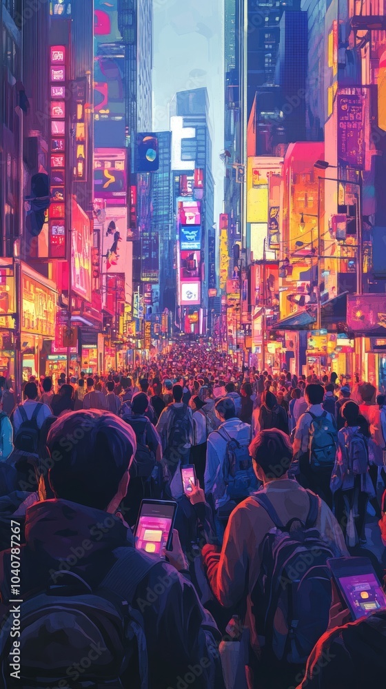 Diverse Group of People in a Lively Social Media Campaign Diverse Group of People in a Lively Social Media Campaign