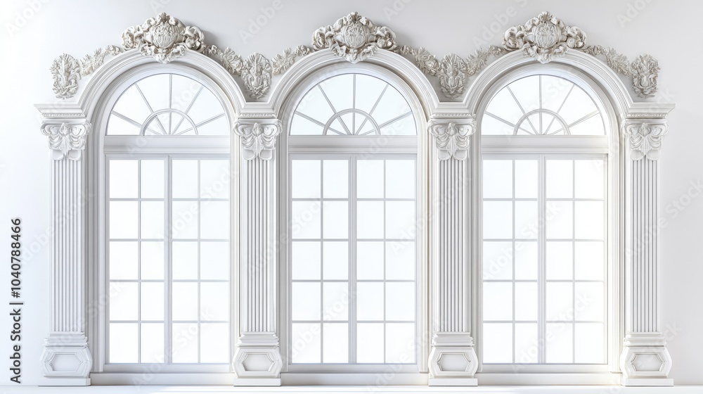 Elegant 3D Render of Open Windows in Bright Room Elegant 3D Render of Open Windows in Bright Room