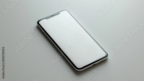 Mock-up of smartphone with a blank white screen