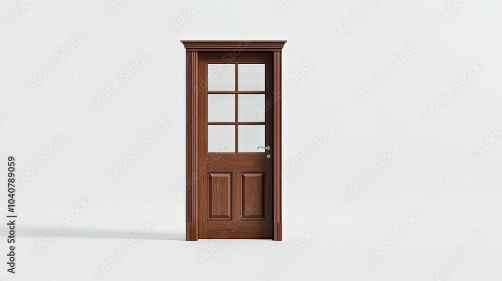 Classic Wooden Door 3D Render Classic Wooden Door 3D Render