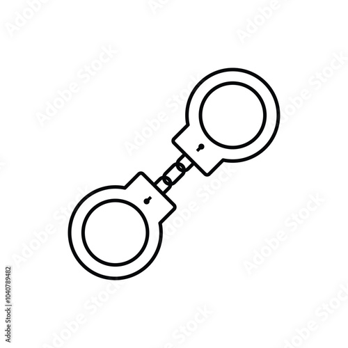 Handcuffs line icon. Law And Justice Symbol. Vector Illustration.