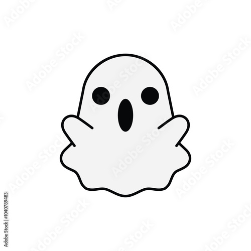 Scary ghost, Halloween ghost Boo. Vector illustration.