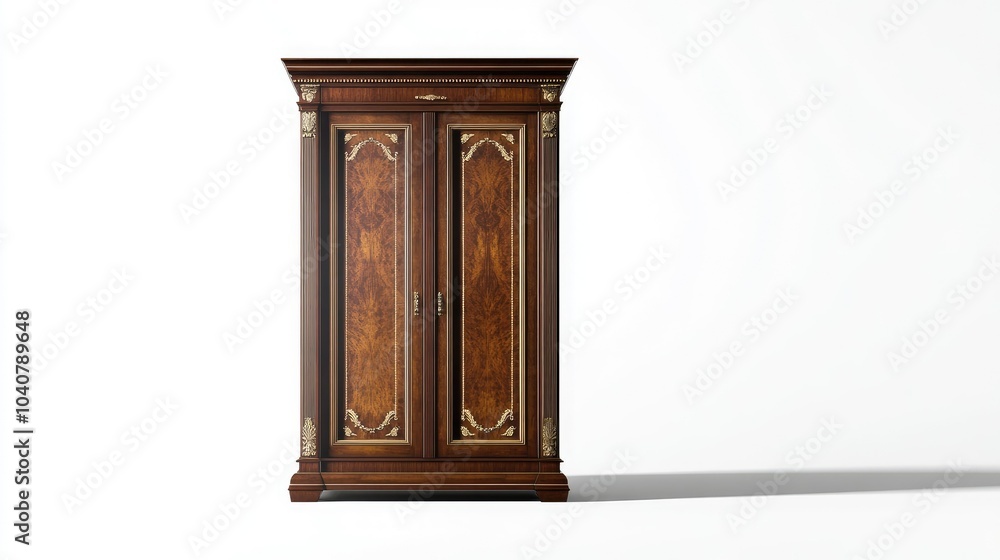 Fototapeta premium Classic Wooden Wardrobe with Elegant Design